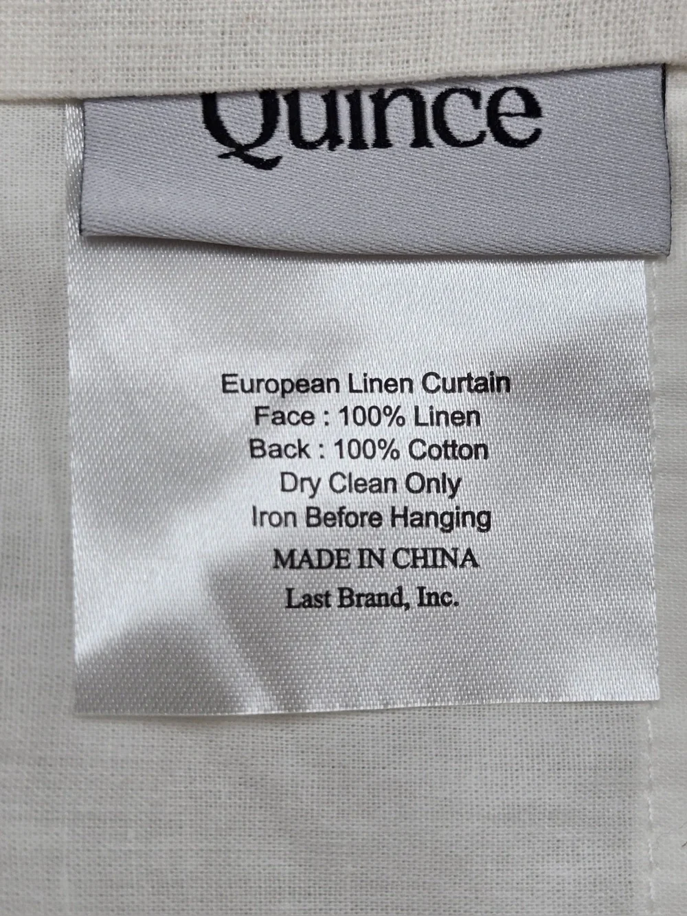 NWT QUINCE Set Of 2 48x96 European Linen Curtains Cream 0427